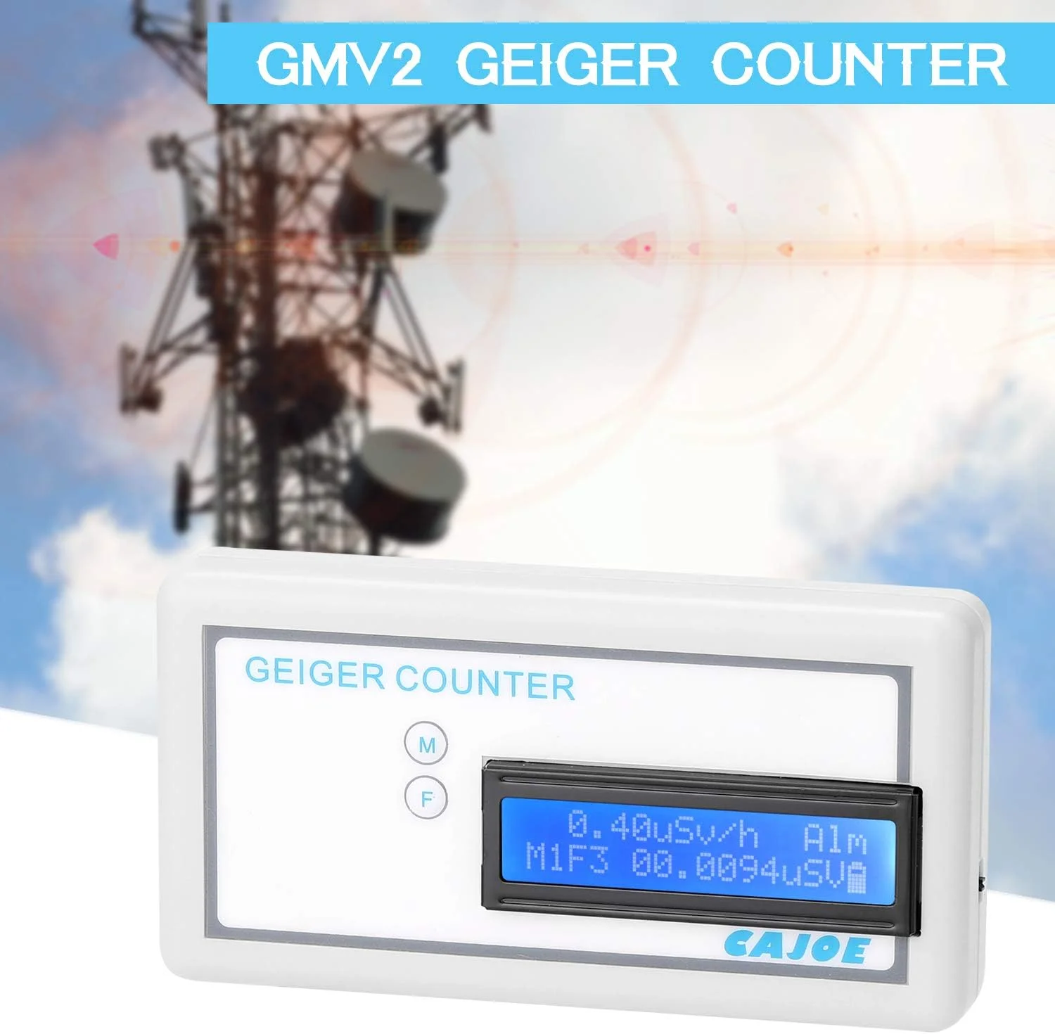 دستگاه تشخیص تشعشعات هسته ای مونتاژ شده، شمارنده گایگر دستی با لوله میلر GM، اشعه γ β X برای خانه/دفتر/کارخانه/انبار