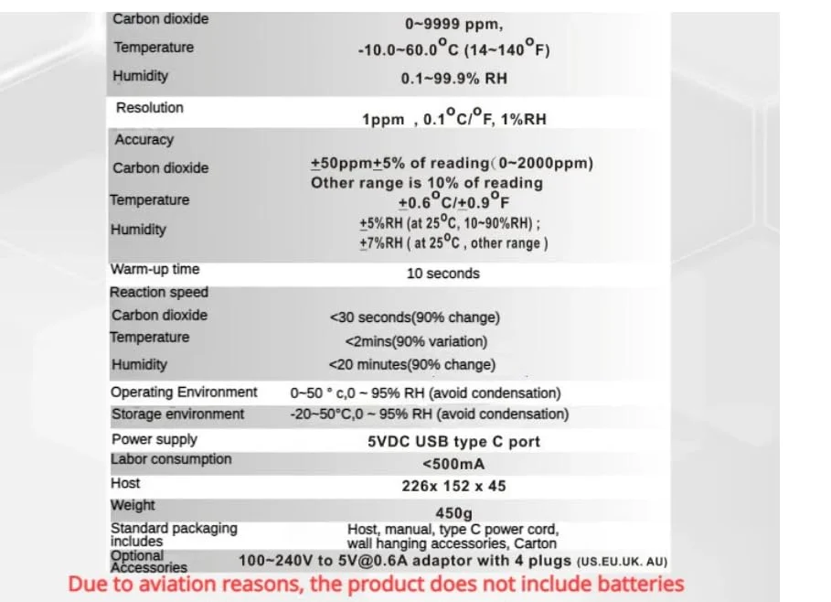 تستر کیفیت هوا AZ7729 ترمو-هیگرومتر