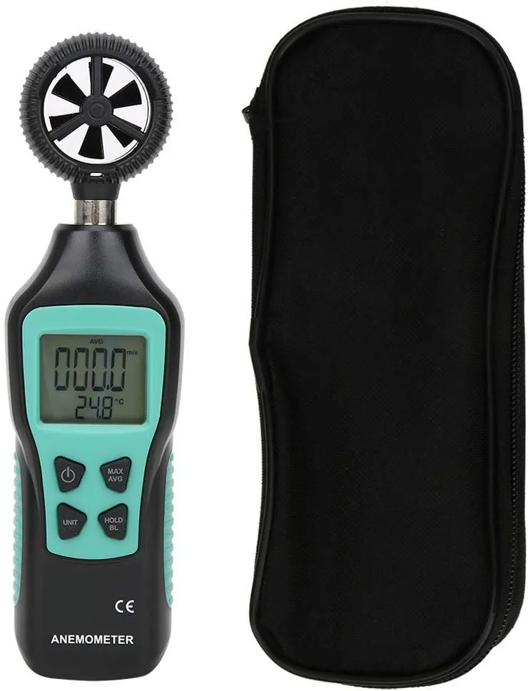 بادسنج دیجیتال FY856، سرعت سنج باد، دماسنج دستی 0.8 تا 30.0 متر بر ثانیه، حجم سنج باد، ابزار اندازه گیری جریان هوا
