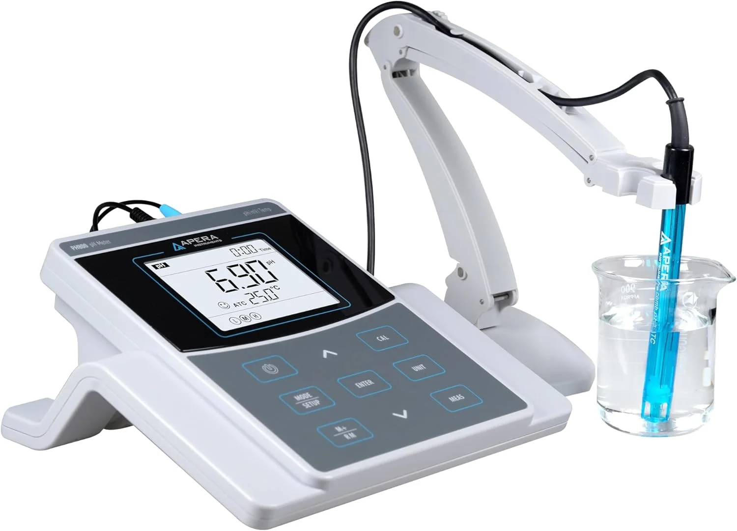 کیت pH/دماسنج رومیزی آزمایشگاهی Apera Instruments AI521 Ph800 با دقت 0.01 pH و مدیریت داده GLP (خروجی USB) پلاستیکی/شیشه ای