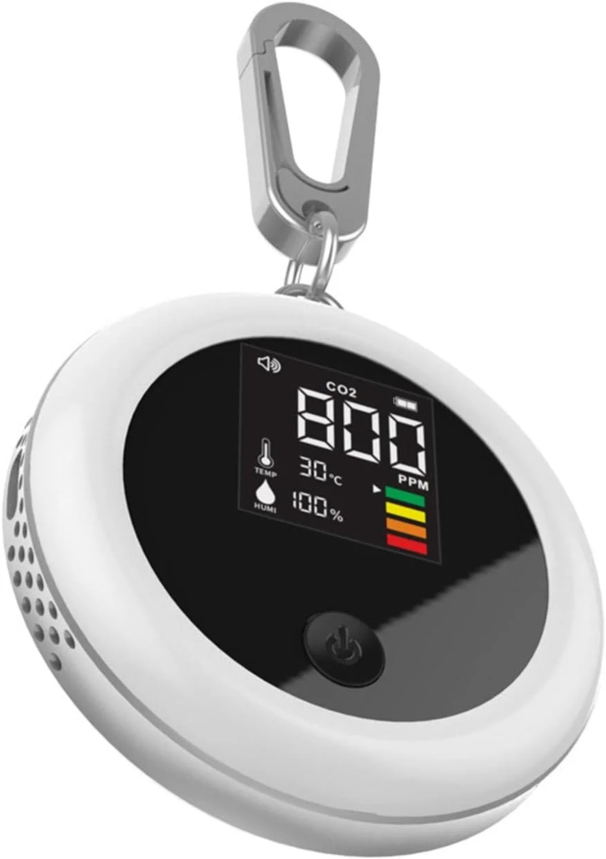آنالایزر CO2 چند منظوره با نمایشگر LCD دقیق و نور پس زمینه برای تست کیفیت هوا در زمان واقعی برای ایستگاه های اداری، انبار سرپوشیده، فرودگاه، سفید