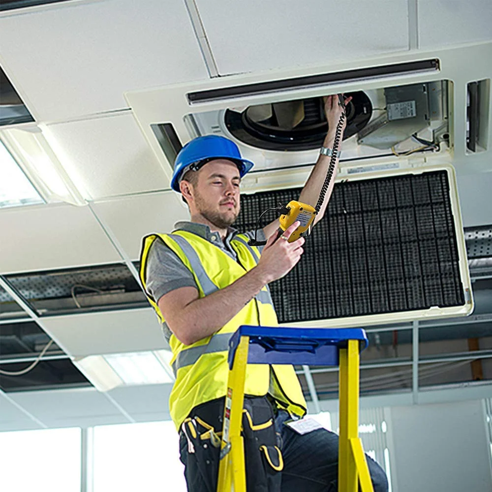 بادسنج سرعت باد، جریان باد و دمای باد را برای سرعت سنج جریان هوای HVAC اندازه گیری می کند به همراه باتری