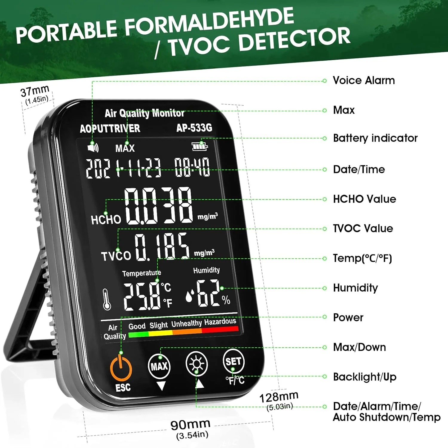 دستگاه سنجش کیفیت هوا AOPUTTRIVER AP-533G