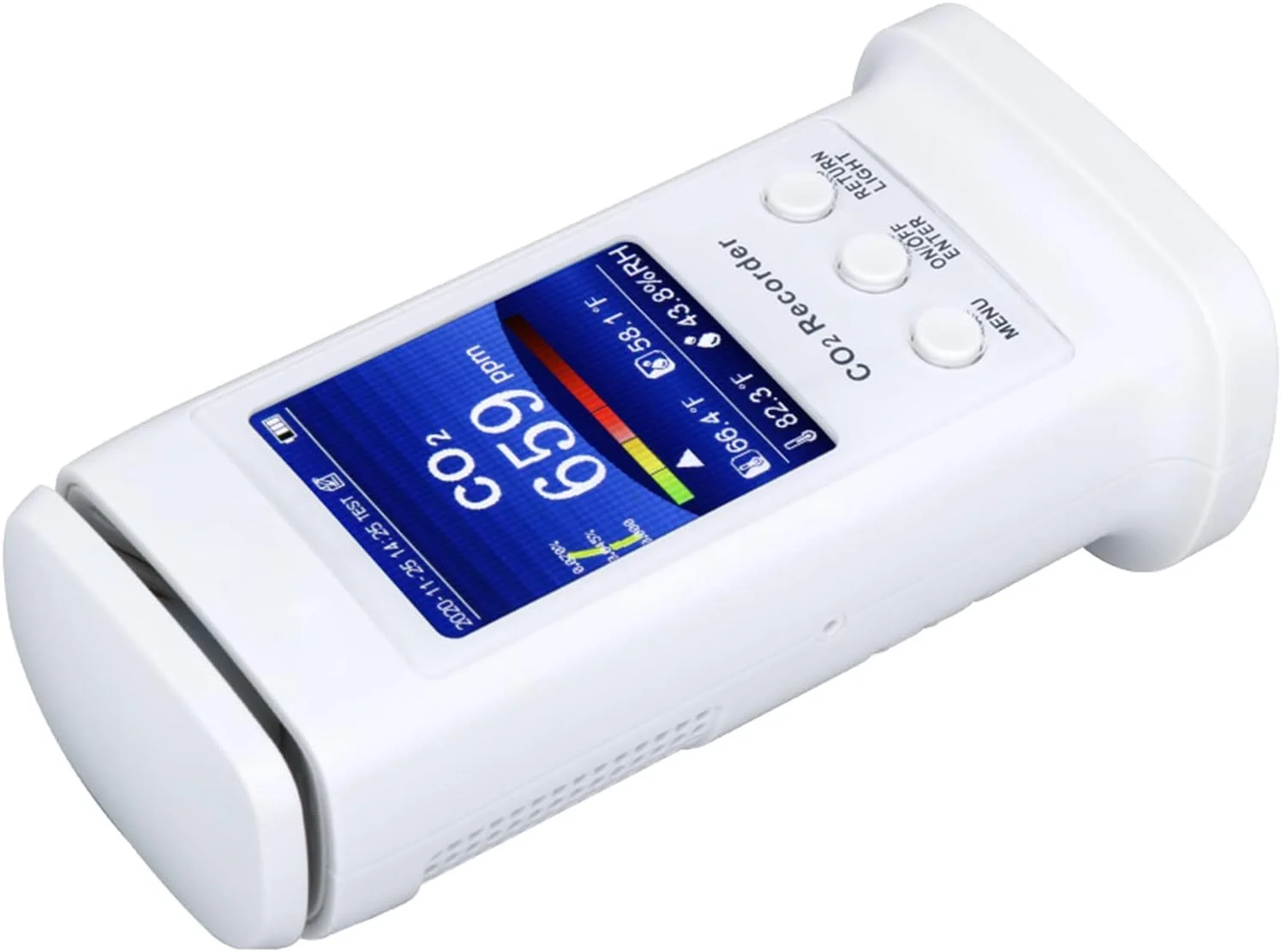 تستر دیجیتال دی اکسید کربن AJWYSOI، ردیاب کیفیت هوا با قابلیت ردیابی لحظه ای با صفحه نمایش LCD وای فای و ثبت کننده اطلاعات 8000 تایی، مانیتور دما و رطوبت