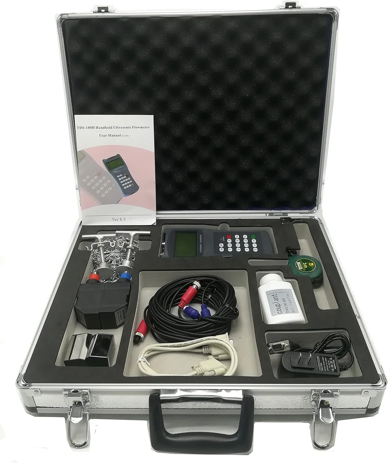 فلومتر آلتراسونیک دستی قابل حمل AJWYSOI TDS-100H با سنسور گیره ای (DN50-6000mm)