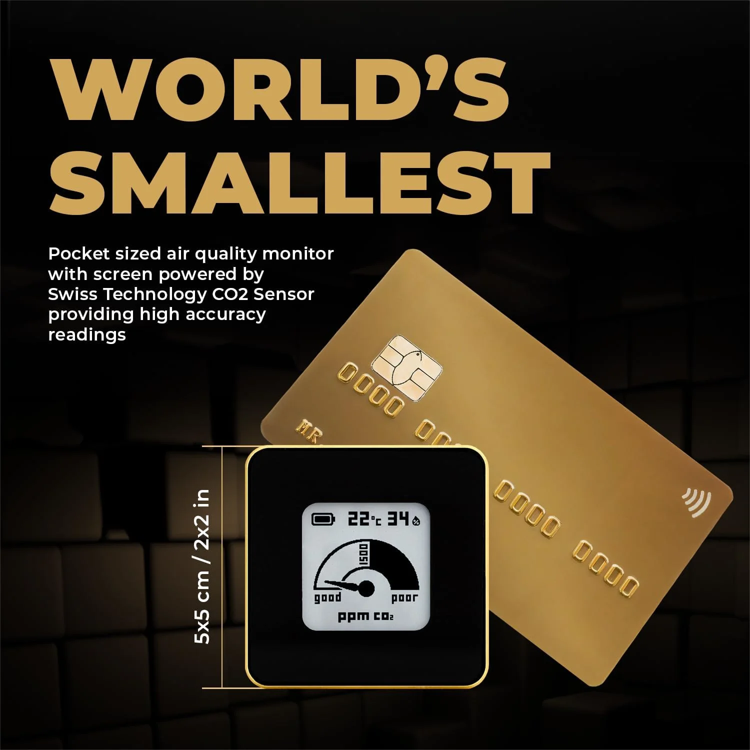 مانیتور کیفیت هوای بی سیم، قابل حمل و آلومینیومی ایروالنت (CO2، رطوبت نسبی، دما) طراحی منحصر به فرد، سنسور، اندازه جیبی (سفید)