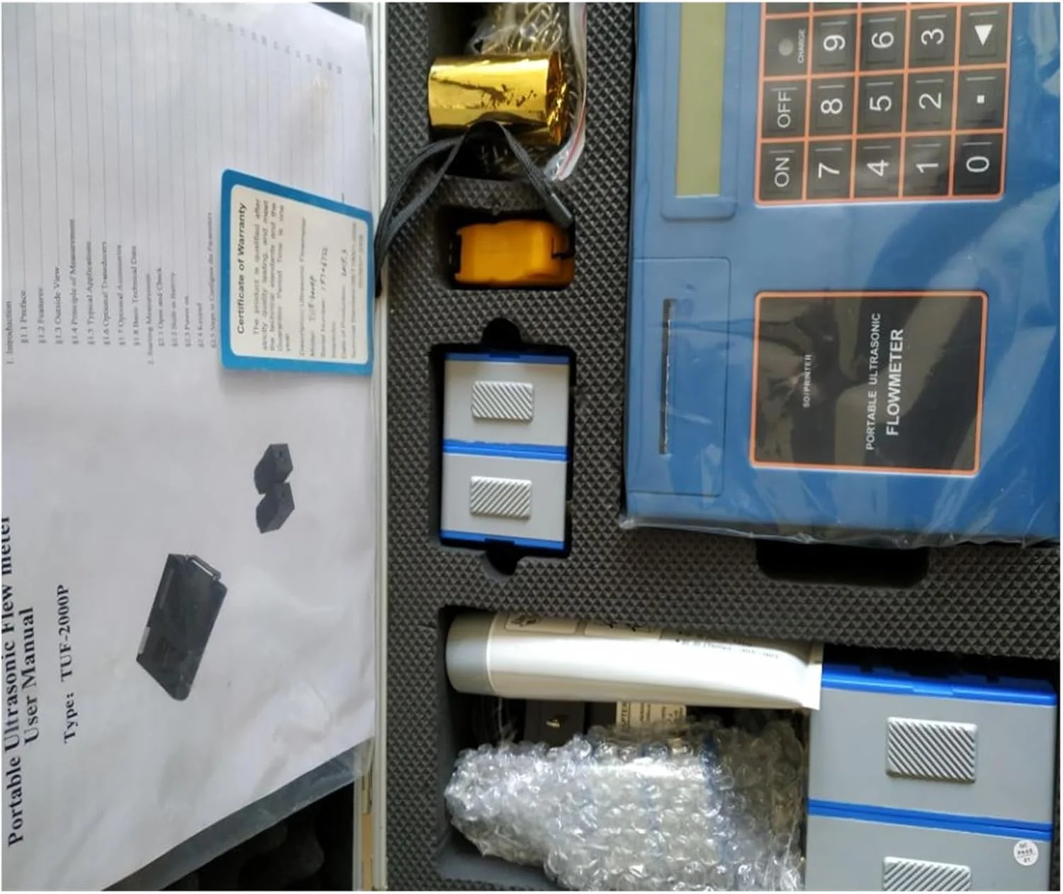 فلومتر مایع آلتراسونیک قابل حمل AJWYSOI برای کنترل جریان مایع، فلومتر آب تهویه مطبوع با قابلیت چاپ برای آب دریا، الکل و فاضلاب صنعتی