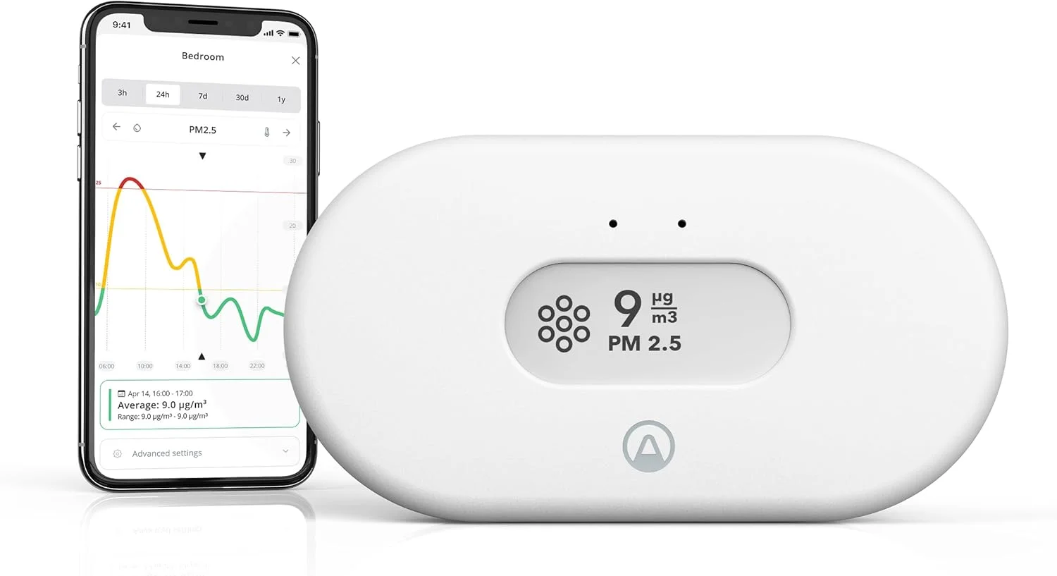 دستگاه سنجش آلودگی هوا ایرتینگز 2980 ویو - مانیتور آلودگی هوا با ذرات معلق (PM 2.5)، رطوبت و دماسنج، اپلیکیشن موبایل، وای فای، هشدارها و اعلان ها