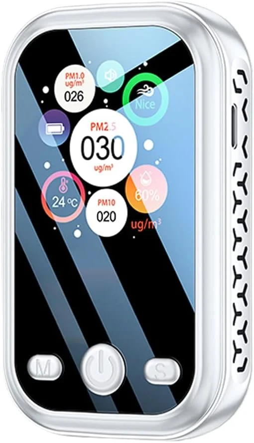 دستگاه سنجش کیفیت هوا چند منظوره خانگی PM2.5 PM10 PM1.0 قابل حمل برای داخل خانه، دماسنج و رطوبت سنج هوشمند