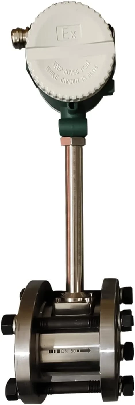 فلومتر ورتکس نوع استرس دیجیتال 4-20mA RS485 ضد انفجار با صفحه نمایش LCD کنترل جریان آب برای بخار/مایع/گاز طبیعی/هوای فشرده کنترل کمی (DN125)