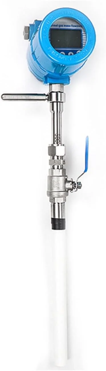 فلومتر گاز حرارتی نوع درج AJWYSOI DN50-DN500 برای اکسیژن، هیدروژن، متان، گاز طبیعی، هوای فشرده، 4-20mA RS485، بیوگاز، LPG، مناسب برای آب دریا، الکل و فاضلاب صنعتی (نوع درج 400 میلی‌متری)
