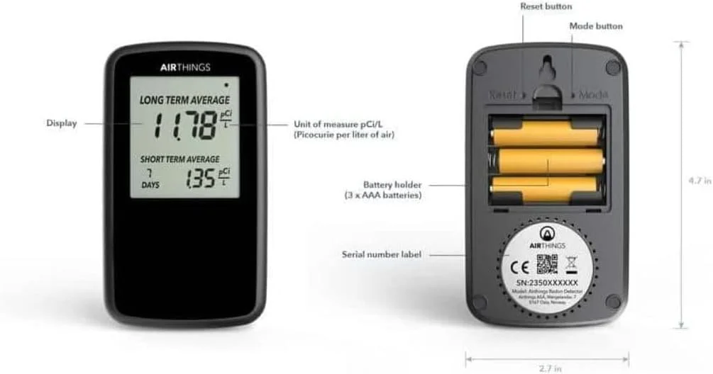 دستگاه رادون سنج دیجیتال خانگی ایرتینگز کورنتیوم، سبک و با باتری، دارای صفحه نمایش LCD برای پایش مداوم و بلند مدت دستگاه رادون سنج دیجیتال خانگی ایرتینگز کورنتیوم، سبک و با باتری، دارای صفحه نمایش LCD برای پایش مداوم و بلند مدت