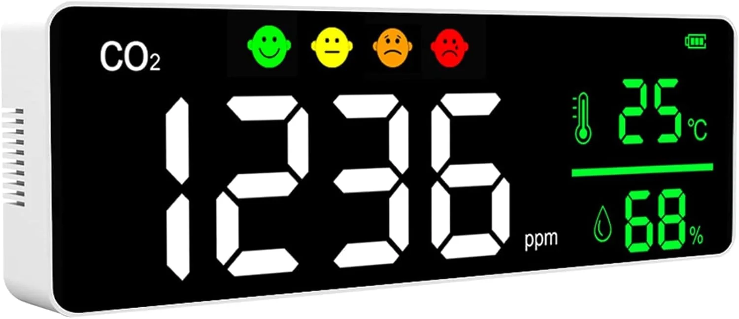 دستگاه سنجش کیفیت هوای داخلی ADORZ، ردیاب قابل حمل دی اکسید کربن، تستر مانیتور هوای فضای محدود با آلارم، سنسور NDIR، متر CO2/دما/رطوبت، برای اتاق/خودرو/مدرسه