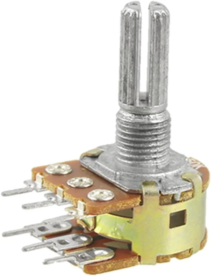 پتانسیومتر Aexit B50K، 50 کیلو اهم، 6 ترمینال، دوگانه خطی