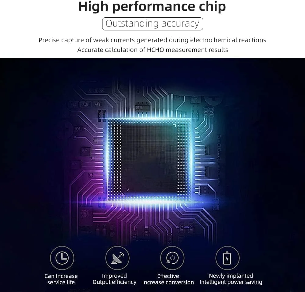 دستگاه سنجش کیفیت هوای داخل خانه 5 در 1 AIROASIS، مانیتور قابل حمل CO2 | دما | ردیاب فرمالدئید | رطوبت TVOC | تستر کیفیت هوا - مانیتور هوای پاک فضای محدود