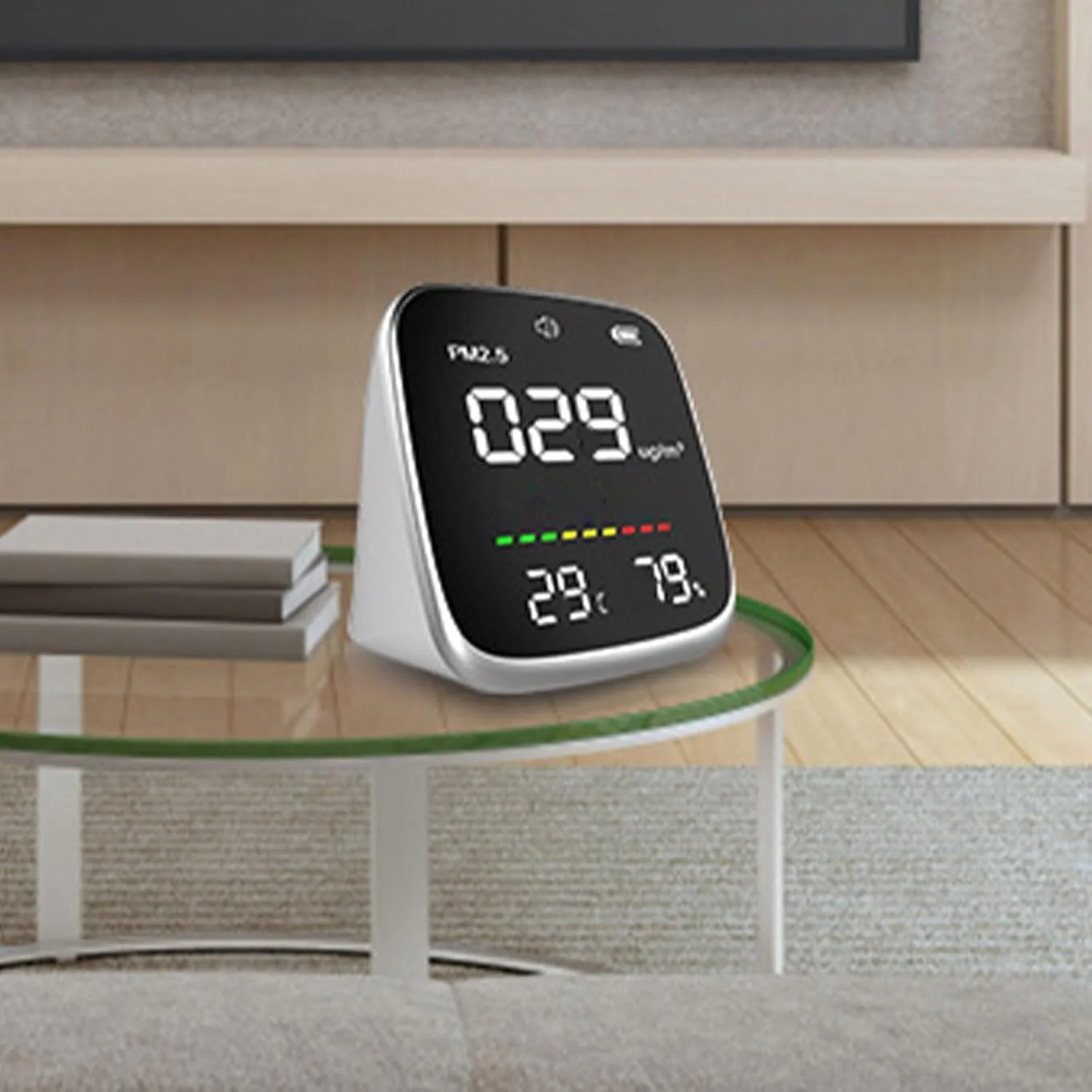 تستر کیفیت هوا - دستگاه تشخیص کیفیت هوا با شارژ USB، ابزار اندازه گیری PM2.5، دما و رطوبت با صفحه نمایش دیجیتال LED برای خانه و مدرسه