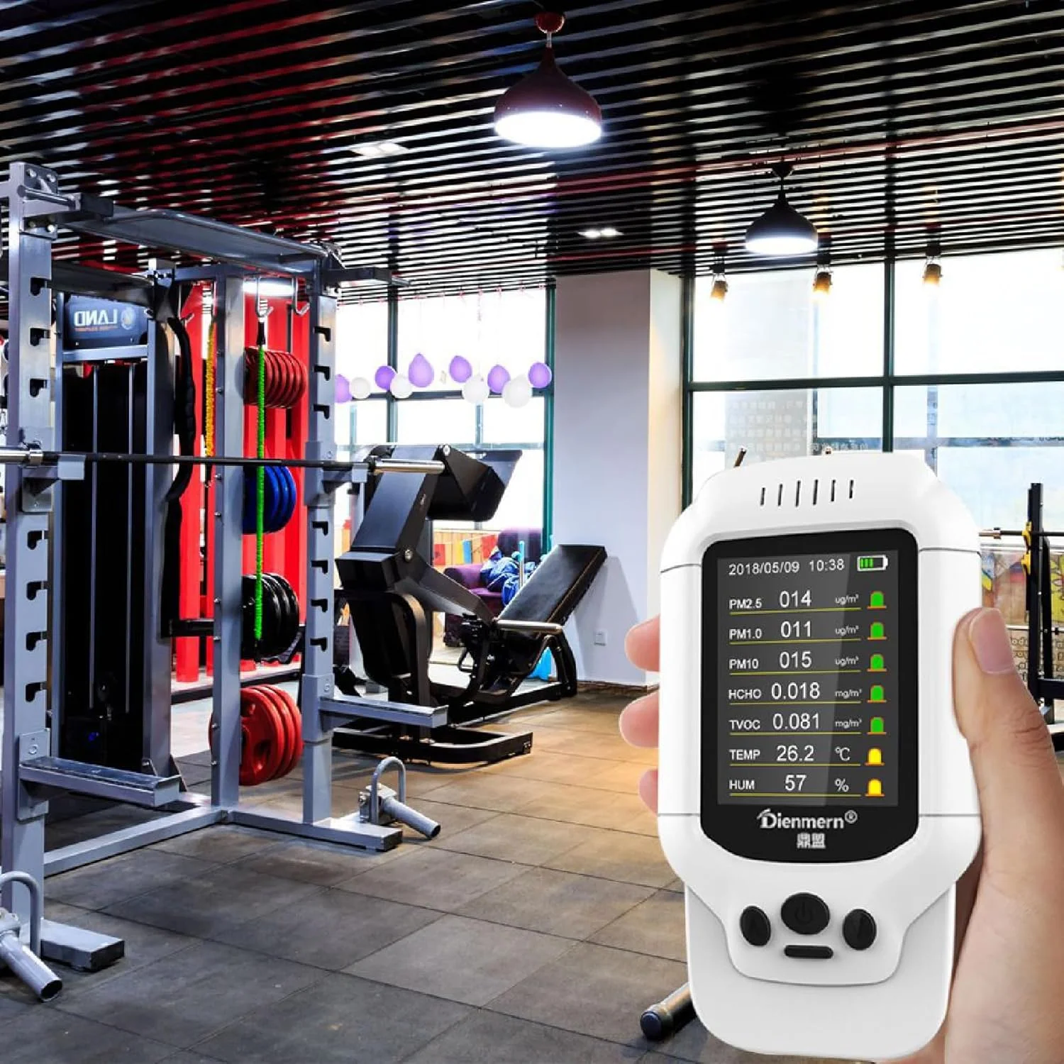 مانیتور کیفیت هوای داخلی ADORZ، تستر دقیق فرمالدئید TVOC PM2.5 PM1.0 PM10 0-5ppm O3، هوای خود را به وضوح برای خانه و دفتر کار بشناسید