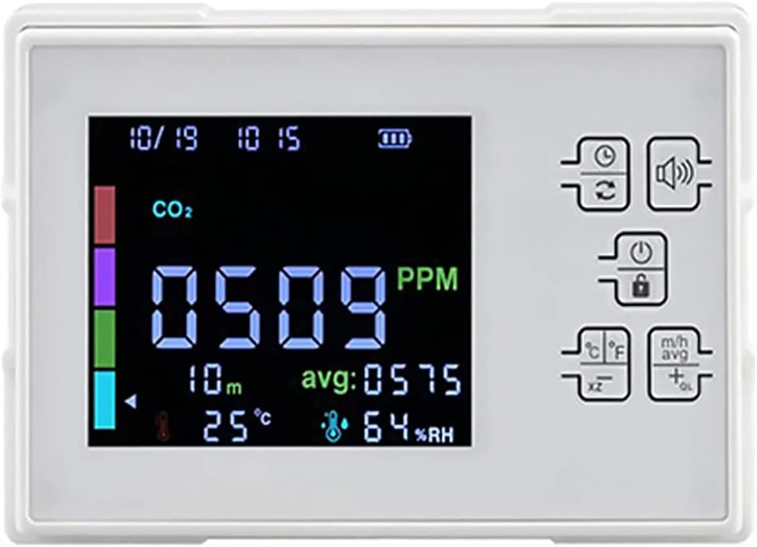 دستگاه سنجش کیفیت هوا ADORZ، ردیاب دی اکسید کربن CO2، مانیتور CO2، رطوبت سنج قابل حمل، مانیتور دما و رطوبت کیفیت هوا، مناسب برای مدرسه، دفتر، خانه، رستوران