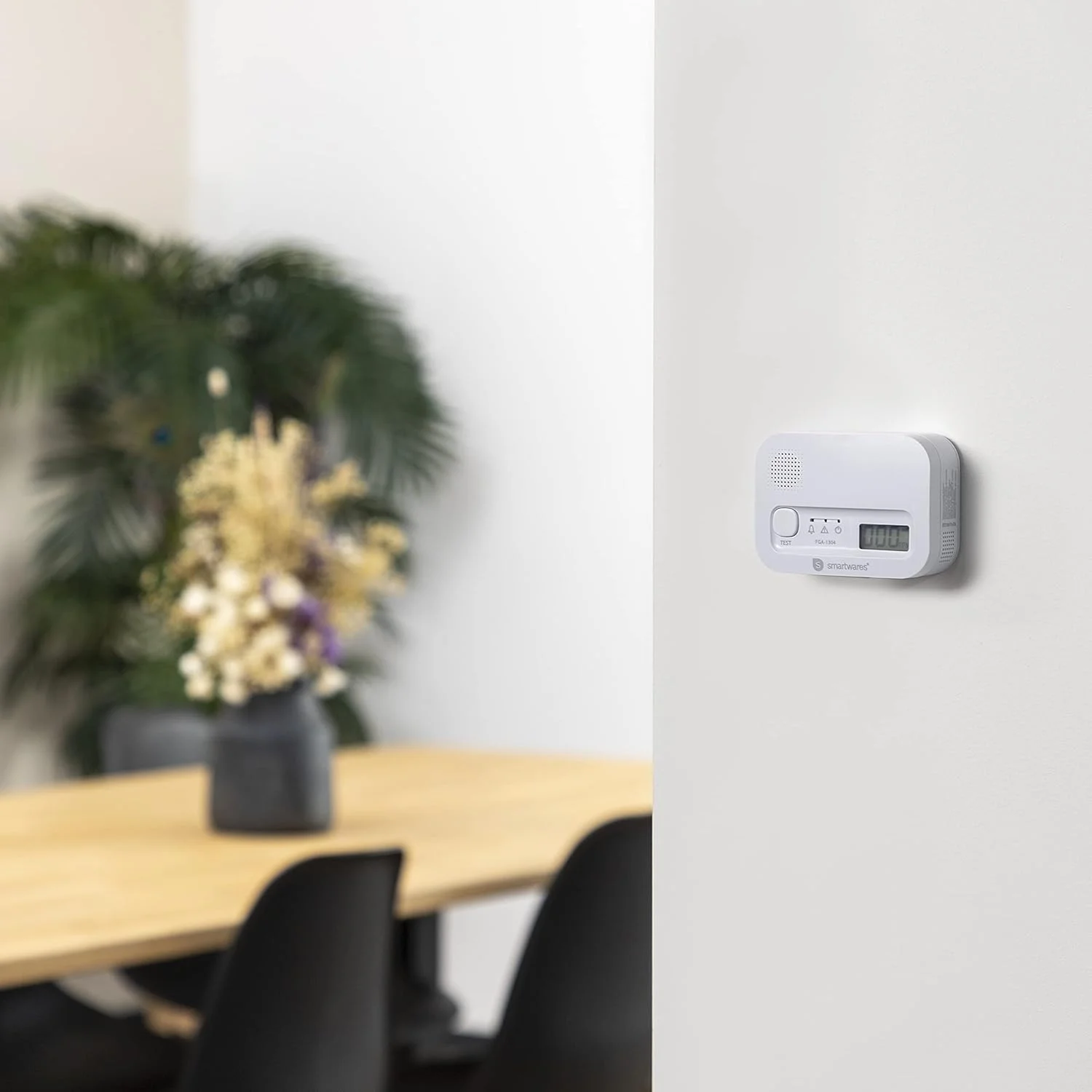 آشکارساز مونوکسید کربن Smartwares - سنسور 10 ساله - صفحه نمایش دیجیتال - دکمه نمایش و تست - FGA-13041