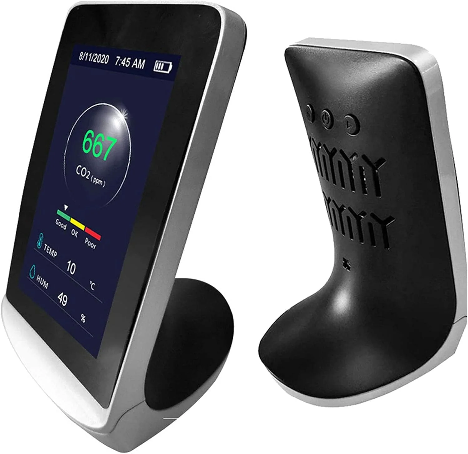 دستگاه سنجش کیفیت هوا ADORZ، ردیاب چند منظوره آلودگی هوا CO2، دماسنج و رطوبت سنج، برای منزل، دفتر کار و مناسبت های مختلف داخلی