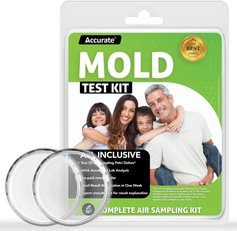 کیت تست کپک دقیق برای تست هوای خانگی، شامل هزینه های تجزیه و تحلیل آزمایشگاهی تست کپک برای 2 ظرف پتری، ارسال به آزمایشگاه تست کپک، گزارش کیت تست کپک ایمیل شده و مشاوره تخصصی تست کپک