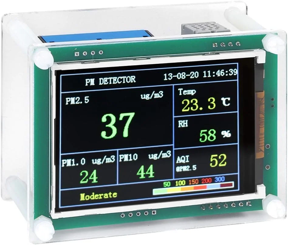 صفحه نمایش کیفیت هوا Accuracy1Ug/M3، نمایشگر هزارم متر PM2.5، مناسب برای خانه و خودرو