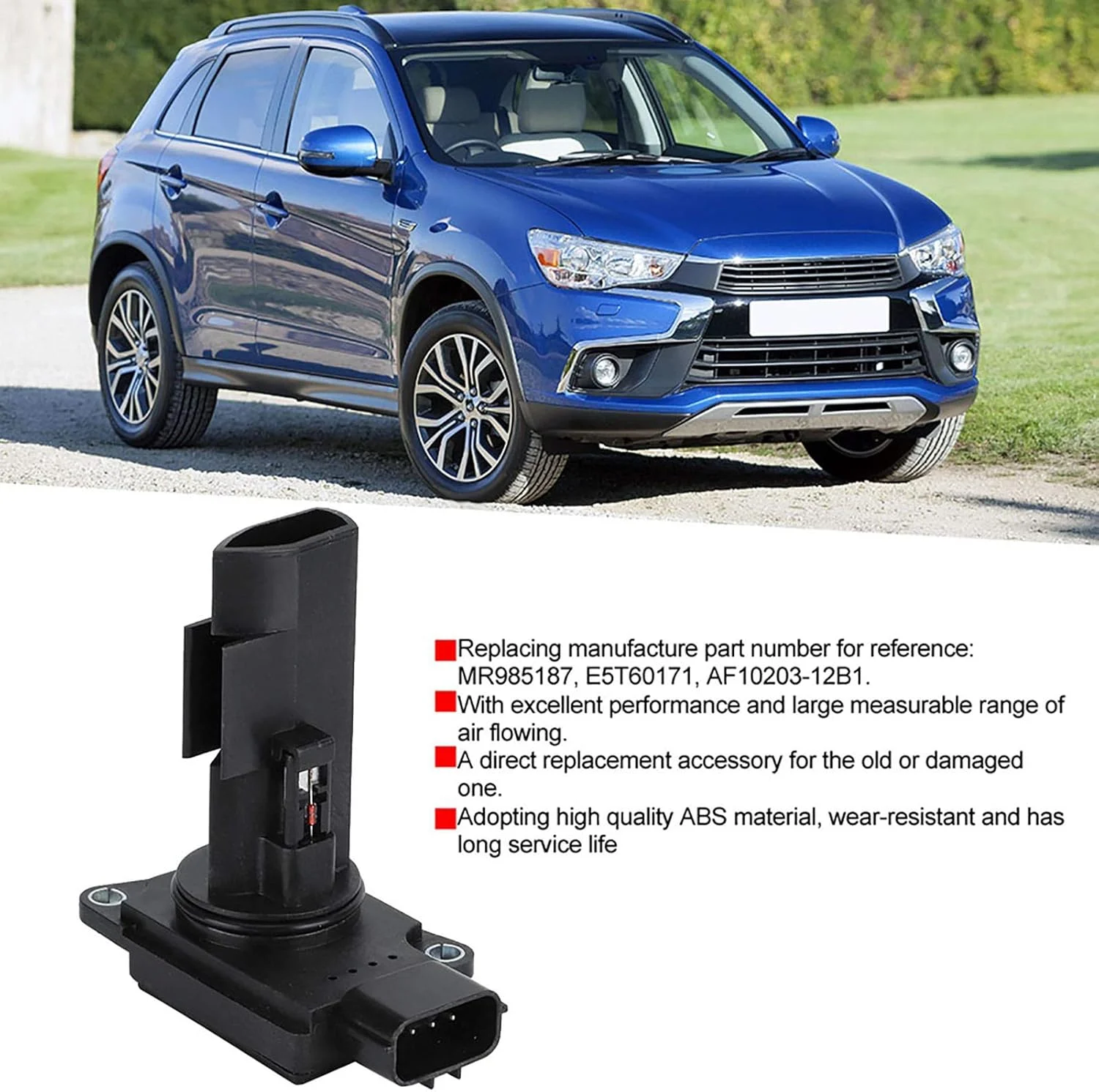 دبی سنج جرم هوا، قرائت دقیق جریان هوا، استاندارد اصلی AF10203-12B1، جایگزینی مقاوم در برابر سایش برای LANCER 1.8 2.0 2.0i برای خودرو