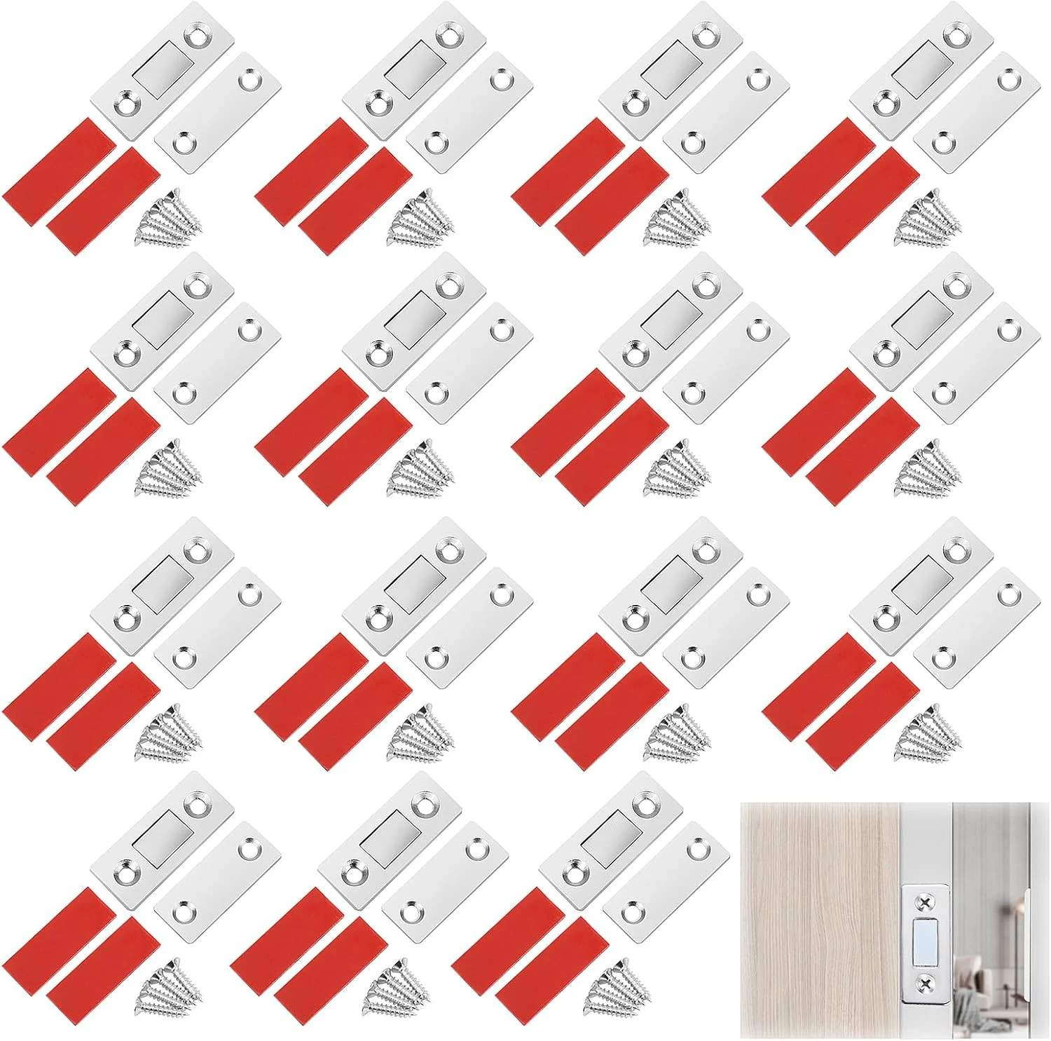 مگنت کابینت YUDAWN، بسته 15 عددی مگنت درب کابینت، مگنت خود چسب درب، مگنت بست درب، مگنت درب کابینت، مگنت برای کشوهای مبلمان، نقره ای مگنت کابینت YUDAWN، بسته 15 عددی مگنت درب کابینت، مگنت خود چسب درب، مگنت بست درب، مگنت درب کابینت، مگنت برای کشوهای مبلمان، نقره ای