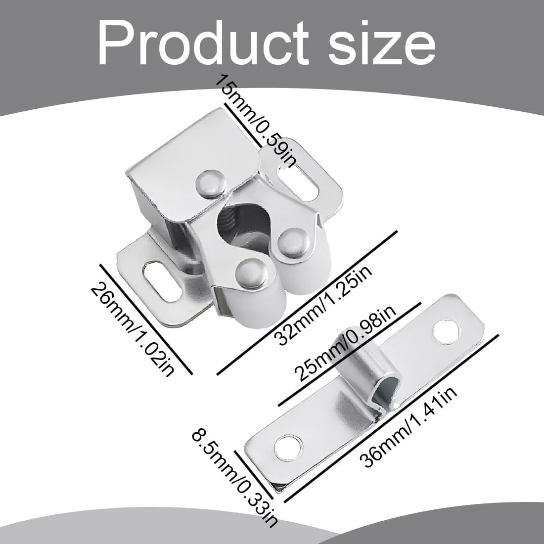بسته 5 عددی قفل دو غلتکی YUZNA برای درب کمد، قفل غلتکی توپی درب، قفل درب کابینت برای کابینت و درب کابینت بسته 5 عددی قفل دو غلتکی YUZNA برای درب کمد، قفل غلتکی توپی درب، قفل درب کابینت برای کابینت و درب کابینت