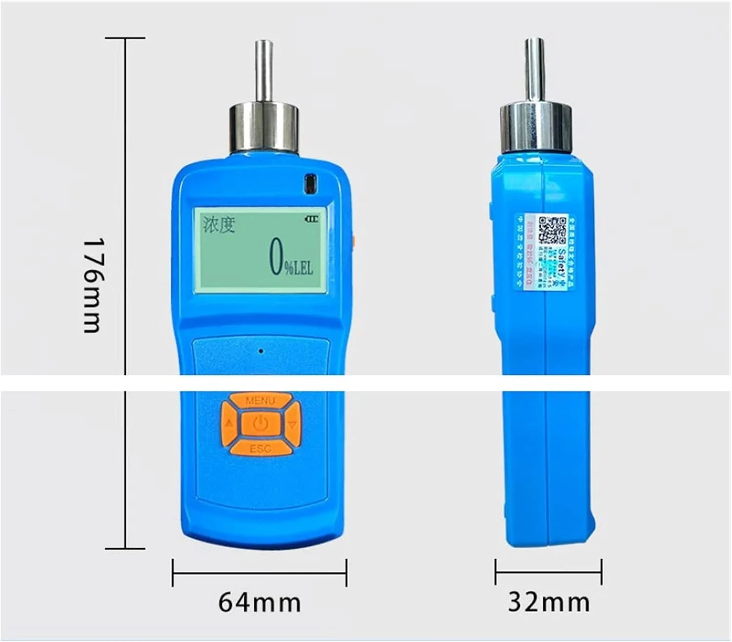 دستگاه تشخیص گاز قابل حمل RIMOAL با مکش پمپ، دستگاه هشدار تشخیص گازهای قابل اشتعال، اکسیژن، سولفید هیدروژن، مونوکسید کربن (سایز: مونوکسید کربن CO) (سایز: مونوکسید کربن CO)