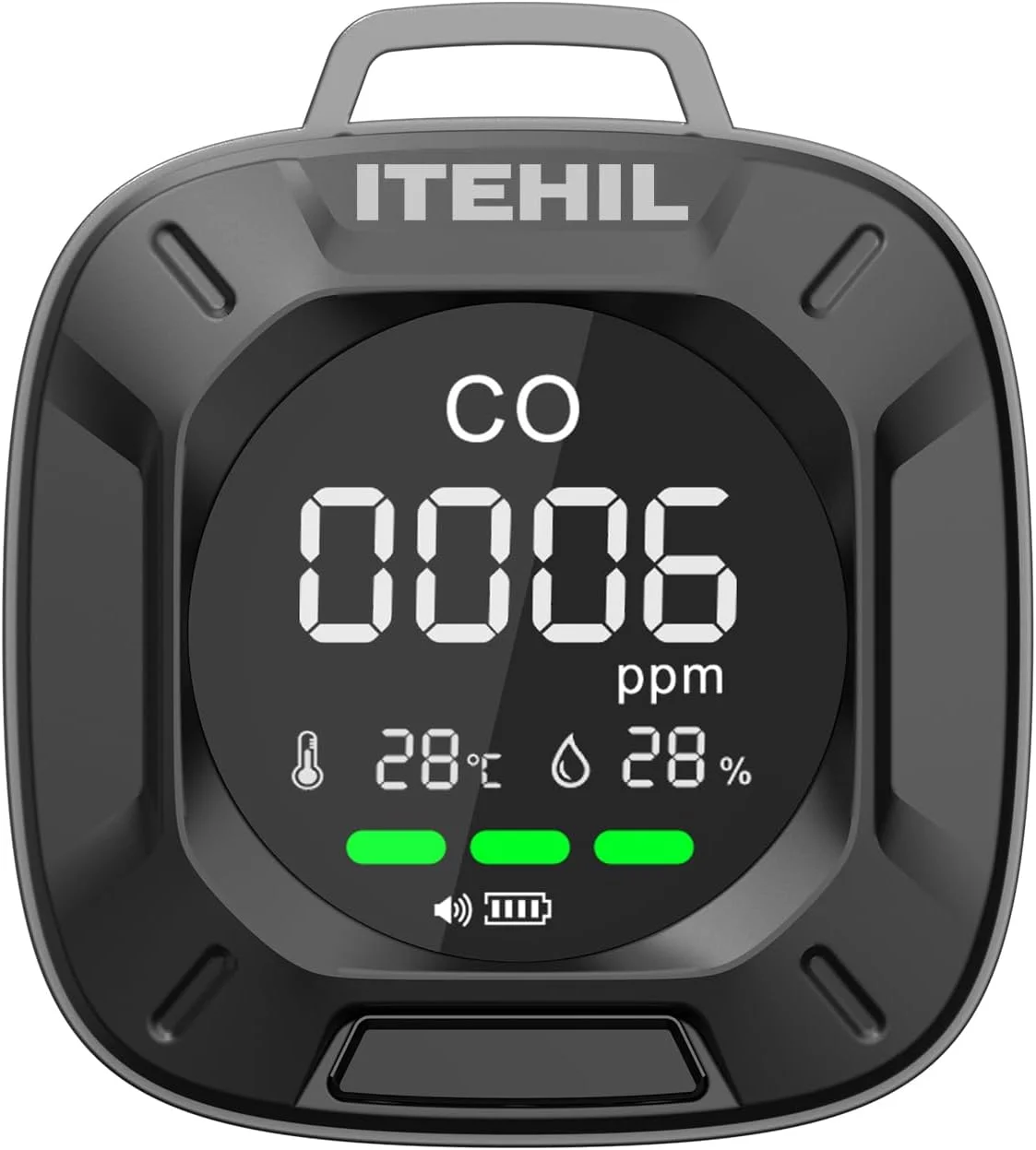 آشکارساز مونوکسید کربن قابل حمل، مینی آشکارساز 3 در 1 CO برای مسافرت و کمپینگ، آشکارساز مونوکسید کربن کمپینگ برای خودروهای RV