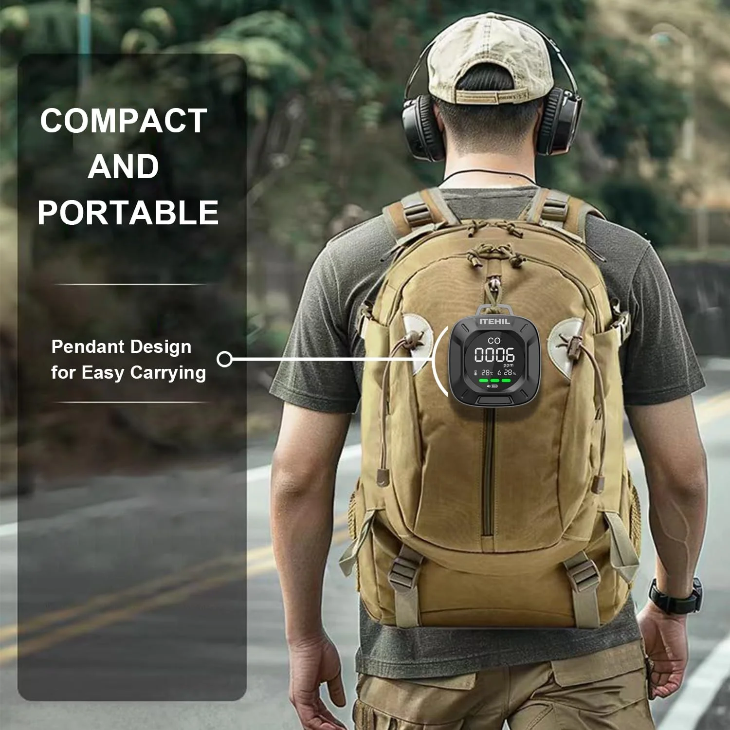 آشکارساز مونوکسید کربن قابل حمل، مینی آشکارساز 3 در 1 CO برای مسافرت و کمپینگ، آشکارساز مونوکسید کربن کمپینگ برای خودروهای RV