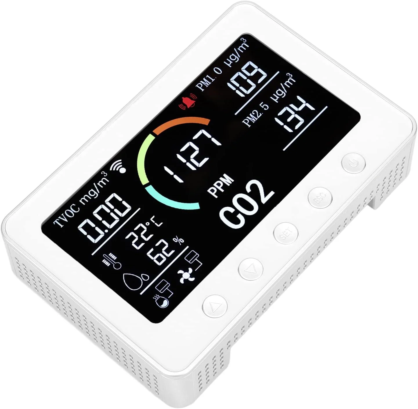 دستگاه سنجش PM2.5، آشکارساز کیفیت هوا AC100-240V با صفحه نمایش رنگی برای آشپزخانه (#2)