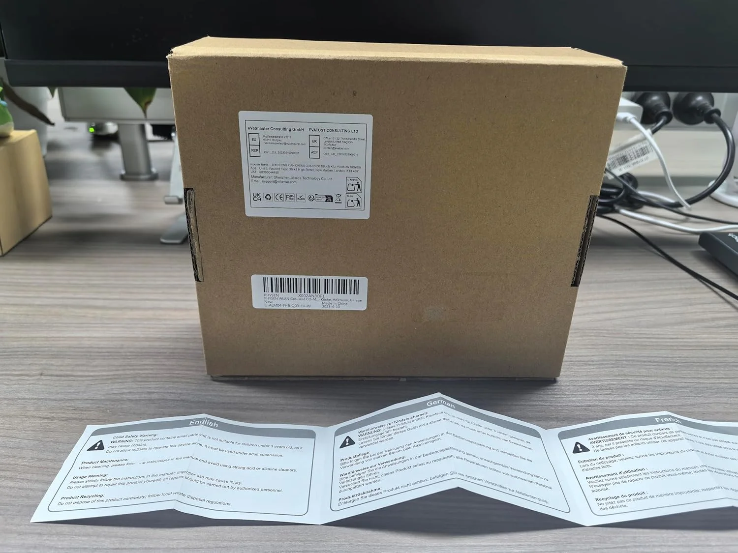 آشکارساز گاز و مونوکسید کربن وای فای PHYSEN با شیر برقی و نمایشگر LED، نظارت از طریق برنامه Smart Life، دارای گواهینامه EN50291 و EN50194، ایده آل برای آشپزخانه، اتاق دیگ بخار، گاراژ