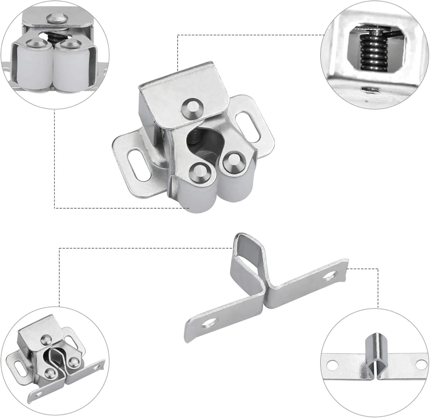 قفل دو غلتکی درب کابینت YEYIT، قفل دو غلتکی کمد، قفل کابینت با پیچ، مناسب برای درب کمد مبلمان قفل دو غلتکی درب کابینت YEYIT، قفل دو غلتکی کمد، قفل کابینت با پیچ، مناسب برای درب کمد مبلمان