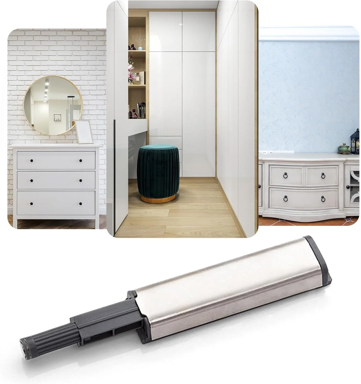 ییلسیمی بسته 4 عددی بازکننده فشاری درب، گیره فشاری، دمپر درب کابینت، برای درب ها، اتصالات، مبلمان، درب کابینت (124 × 21 میلی متر) ییلسیمی بسته 4 عددی بازکننده فشاری درب، گیره فشاری، دمپر درب کابینت، برای درب ها، اتصالات، مبلمان، درب کابینت (124 × 21 میلی متر)