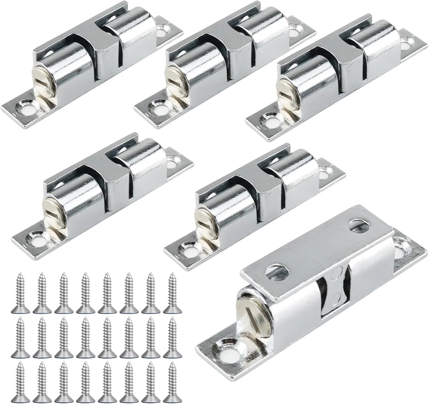 بسته 6 عددی قفل توپی Yqhugbc، قفل درب توپی دوبل قابل تنظیم با پیچ برای مبلمان، کابینت، کمد لباس، کشو