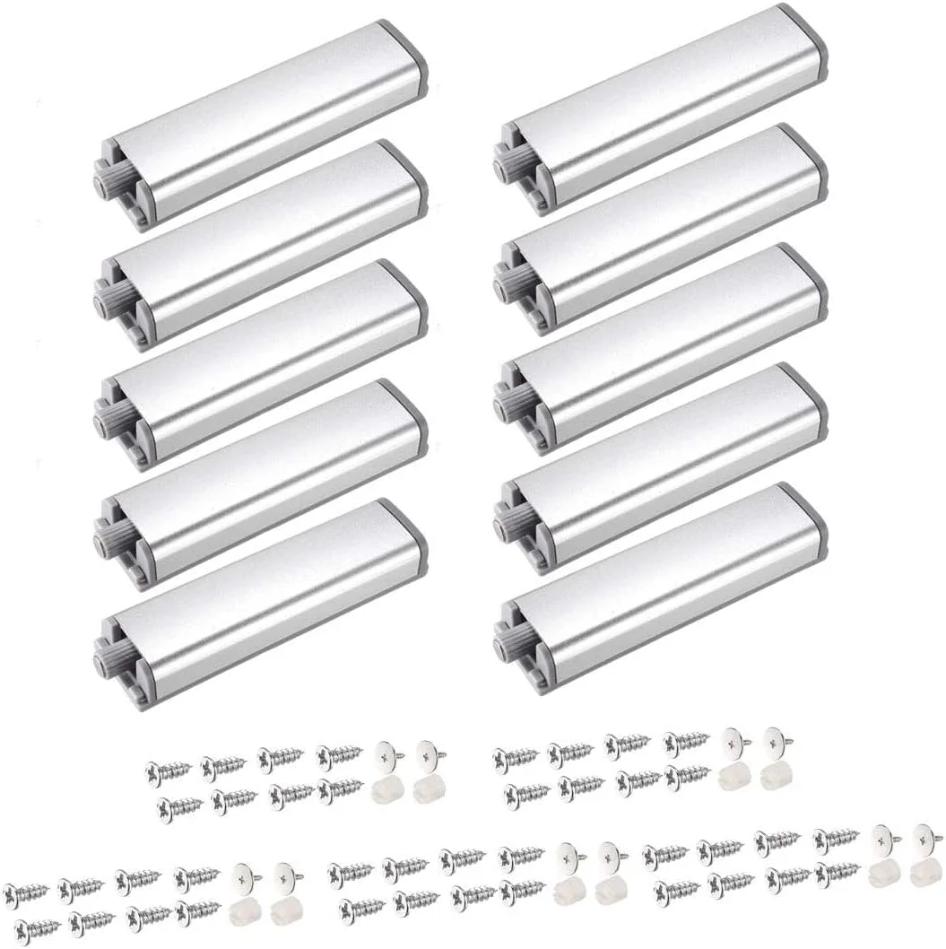 زبانه فشاری مغناطیسی XYWHPGV برای درب کابینت و کمد مبلمان منزل، نقرهای، 10 عدد زبانه فشاری مغناطیسی XYWHPGV برای درب کابینت و کمد مبلمان منزل، نقرهای، 10 عدد