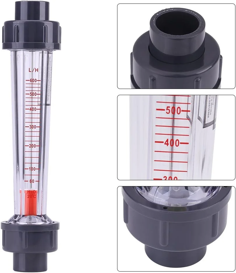 فلومتر 60-600 لیتر در ساعت، روتامتر نوع لوله پلاستیکی، دبی سنج لحظه ای آب مایع DN15 LZS-15، فلومتر هوا اکسیژن برای متمرکز کننده گاز هوا اکسیژن