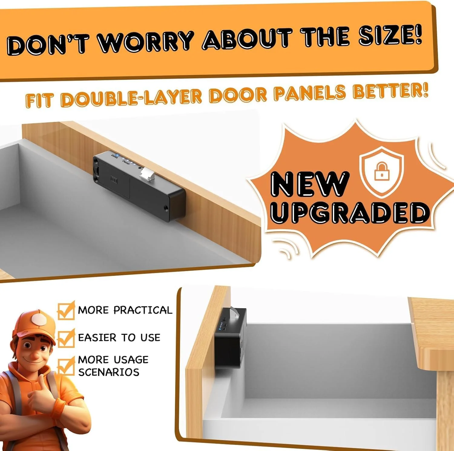 قفل کابینت هوشمند YOUWE7، قفل کشوی بلوتوثی الکترونیکی بدون کلید مخفی، قفل ایمنی کودک برای کابینت ها، کابینت های ذخیره سازی، کشوها، کمدهای لباس، میزها، کمدها برای بزرگسالان (مشکی-2) قفل کابینت هوشمند YOUWE7، قفل کشوی بلوتوثی الکترونیکی بدون کلید مخفی، قفل ایمنی کودک برای کابینت ها، کابینت های ذخیره سازی، کشوها، کمدهای لباس، میزها، کمدها برای بزرگسالان (مشکی-2)