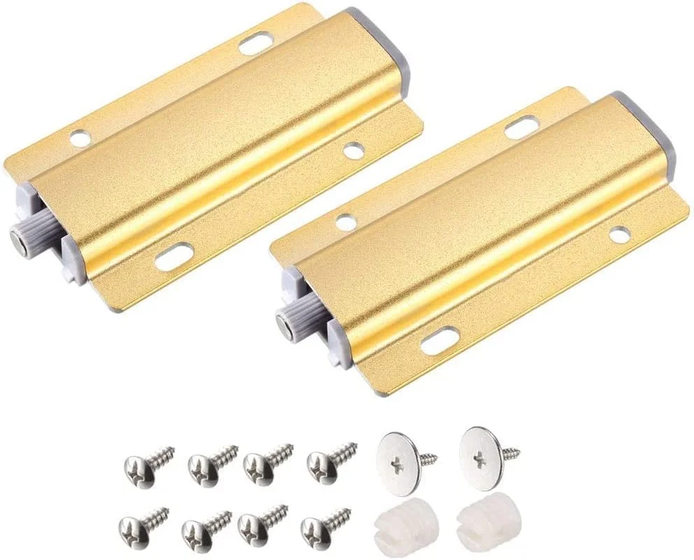 زبانه فشاری مغناطیسی XYWHPGV برای درب کابینت مبلمان، رنگ طلایی، 2 عدد زبانه فشاری مغناطیسی XYWHPGV برای درب کابینت مبلمان، رنگ طلایی، 2 عدد