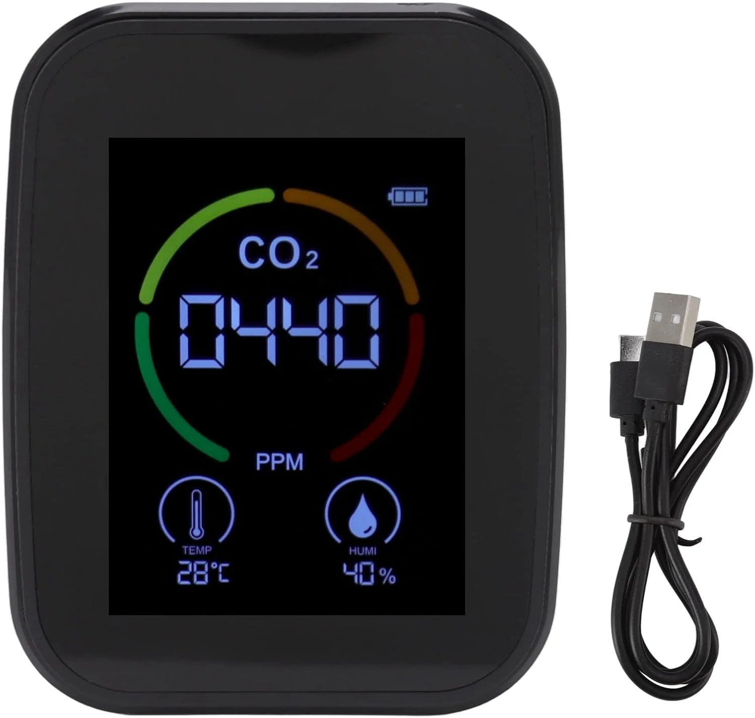 مانیتور دی اکسید کربن 240x240P دما و کیفیت هوای داخل ساختمان، مانیتور کیفیت هوا، مانیتور رطوبت و دی اکسید کربن، مانیتور کیفیت هوای داخل ساختمان، حذف نویز، حسگر TVOC