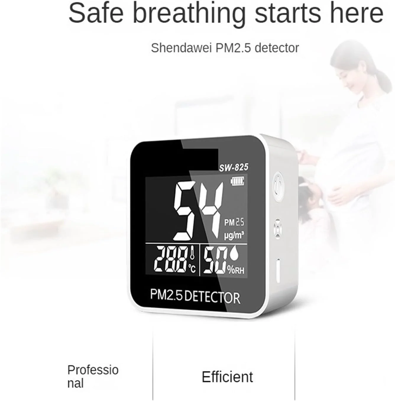 دستگاه مانیتور کیفیت هوا، آشکارساز PM2.5 مدل SW-825، دستگاه اندازه گیری دیجیتال کوچک قابل حمل برای اندازه گیری PM2.5، نظارت حرفه ای بر هوا در زمان واقعی، مناسب برای منزل