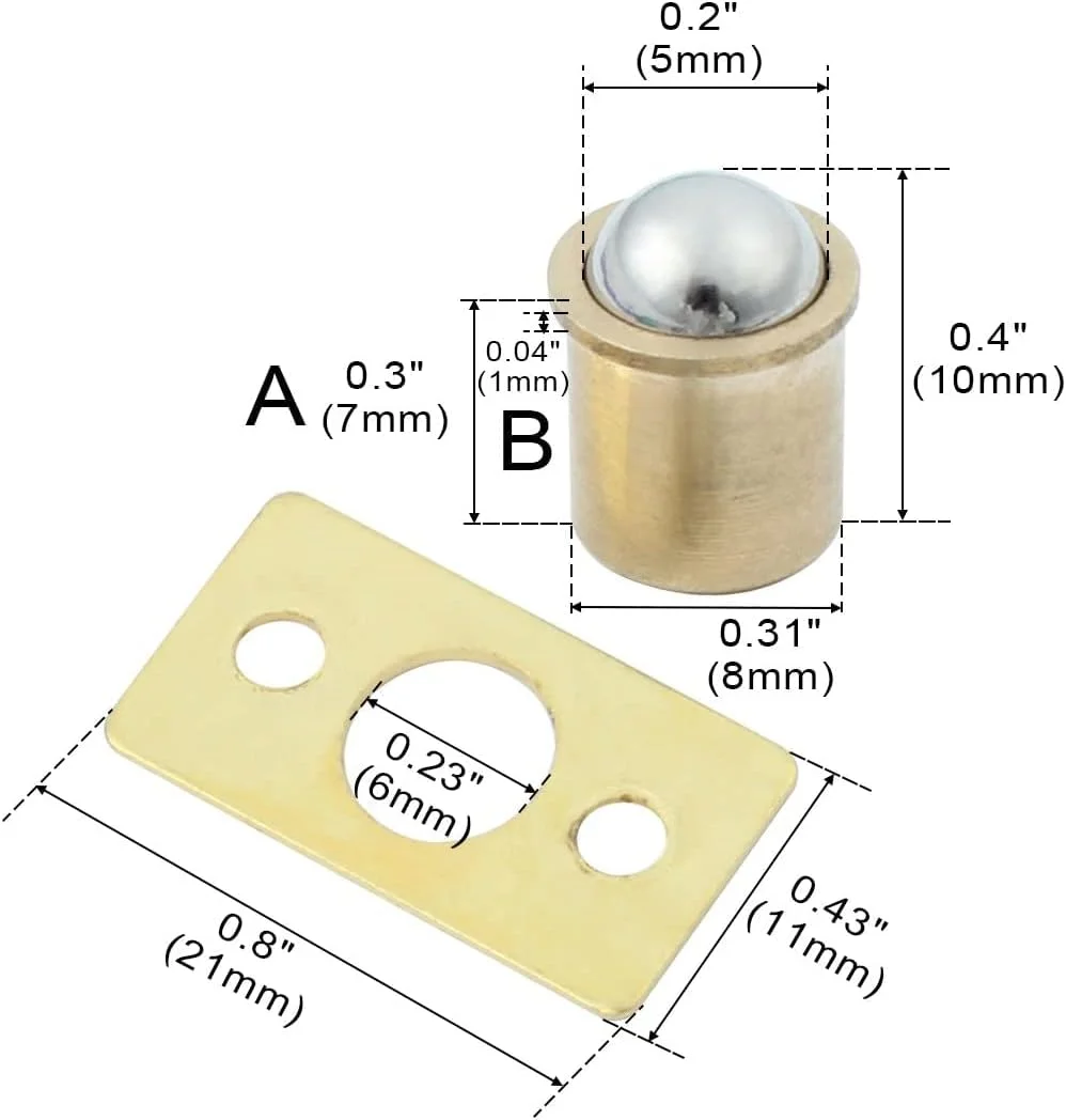 XYWHPGV گیره توپی درب کمد، کابینت و کشو مبلمان منزل، قطر 5 میلی متر، 5 ست XYWHPGV گیره توپی درب کمد، کابینت و کشو مبلمان منزل، قطر 5 میلی متر، 5 ست