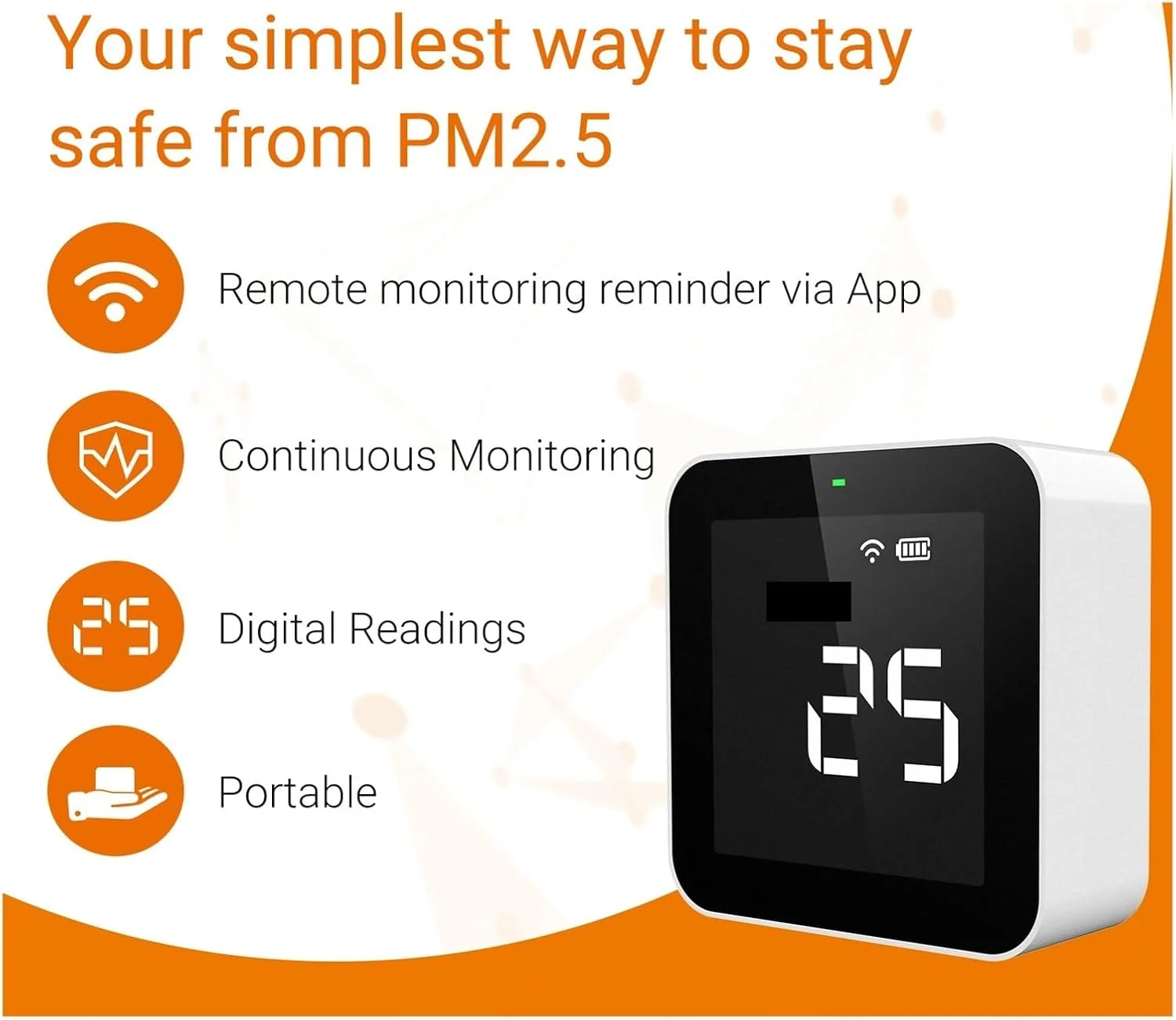 دستگاه مانیتور کیفیت هوا، دستگاه مانیتور کیفیت هوا برای آشکارساز فرمالدئید PM2.5 TVOC HCHO و ثبت داده ها در زمان واقعی، برای خانه