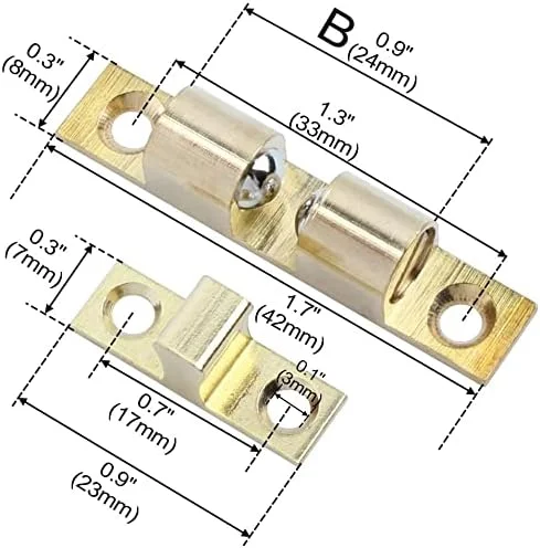 XYWHPGV گیره دو توپی کابینت، کمد، درب، مبلمان منزل برنجی طلایی رنگ 60 میلی متر 42 میلی متر بلند 4 در 1 (52596 5c884 2e866 cc3af 38916 4732e