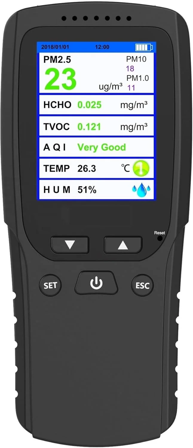 دستگاه نظارت بر کیفیت هوا، دستگاه نظارت بر کیفیت هوای قابل حمل، شمارنده ذرات PM2.5، آشکارساز آلودگی گرد و غبار قابل حمل، اندازه گیری خودکار چند منظوره