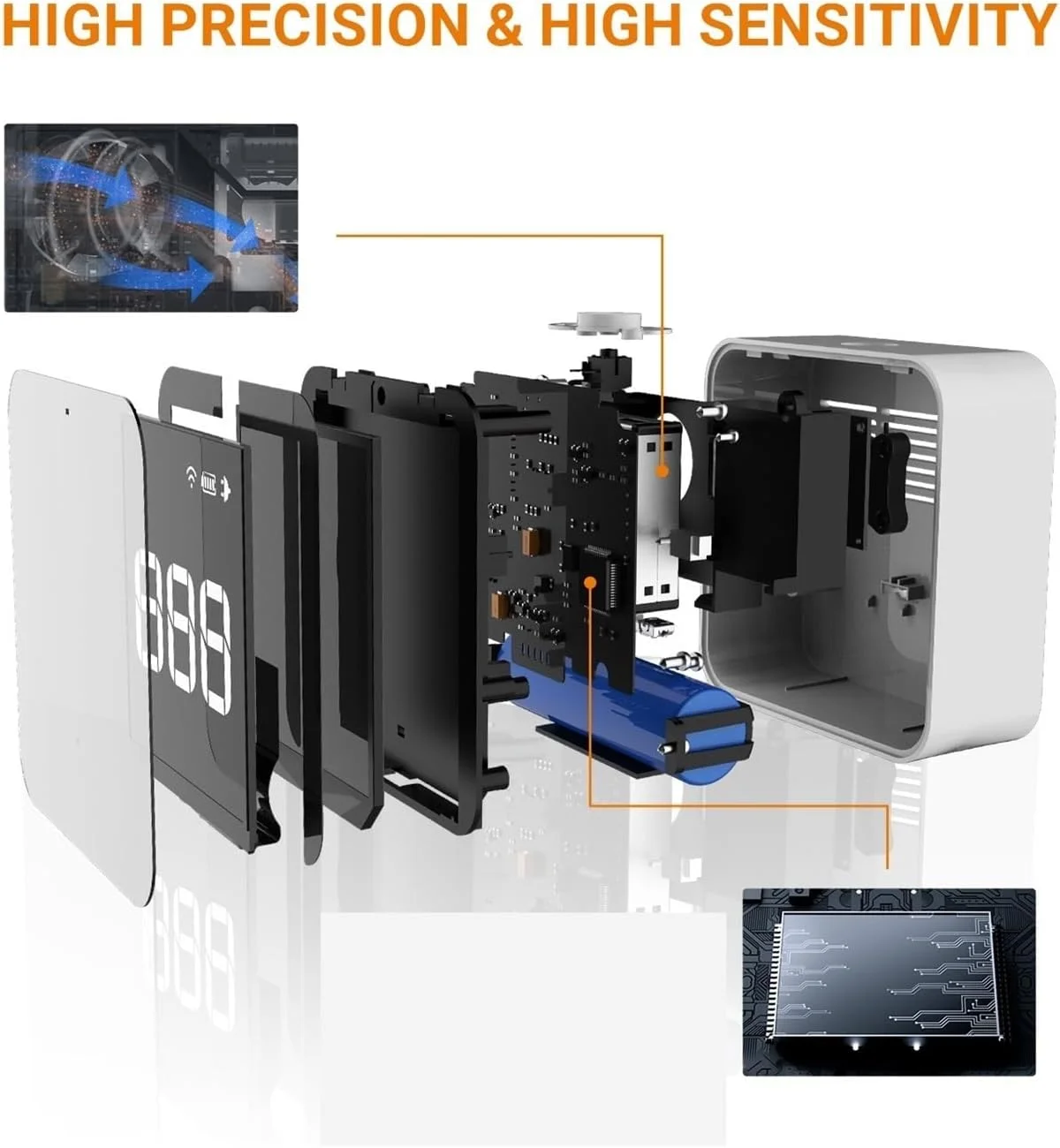 دستگاه مانیتور کیفیت هوا، دستگاه مانیتور کیفیت هوا برای PM2.5 TVOC HCHO، آشکارساز فرمالدئید، ثبت داده ها در زمان واقعی، عمر باتری طولانی
