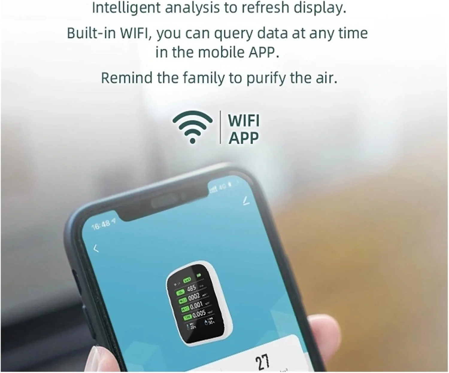 دستگاه مانیتور کیفیت هوا، دستگاه اندازه گیری کیفیت هوا 8 در 1 Tuy PM1.0 PM2.5 PM10 CO2 TVOC HCHO تستر دما و رطوبت آشکارساز دی اکسید کربن، برای خانه