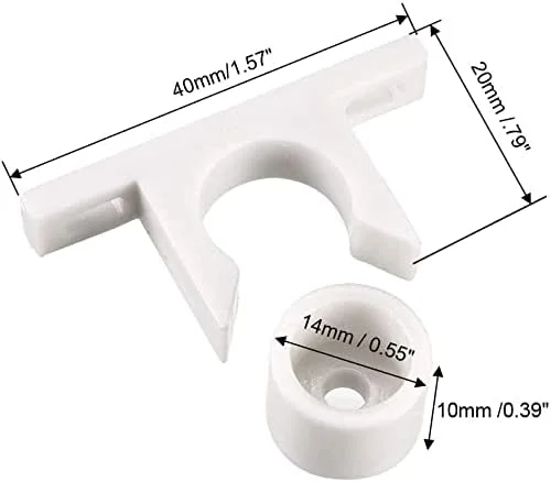 XYWHPGV بست در کابینت مبلمان، تک غلتکی، پلاستیک ABS، سفید، 6 عدد (edc56 6f66e d9e49 296bf 44ada 83ccf